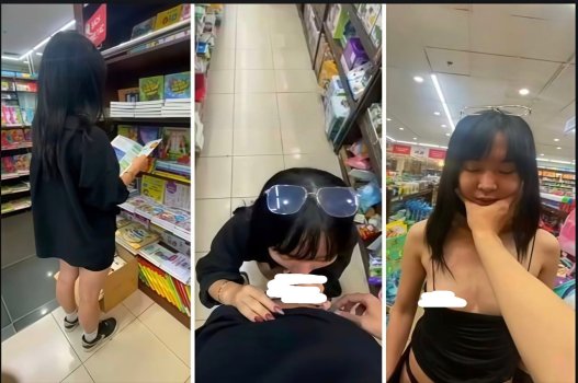 Cô gái trẻ thu hút ánh nhìn tại nhà sách