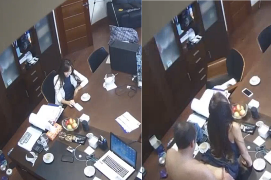 Sếp đụ thư ký tại văn phòng kín đáo